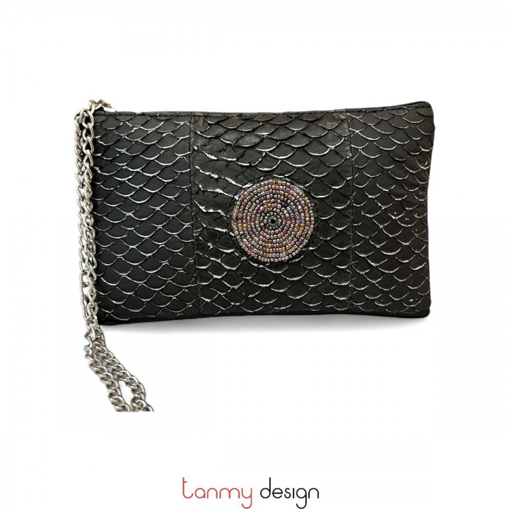 Black fish leather Tilapia Wallet